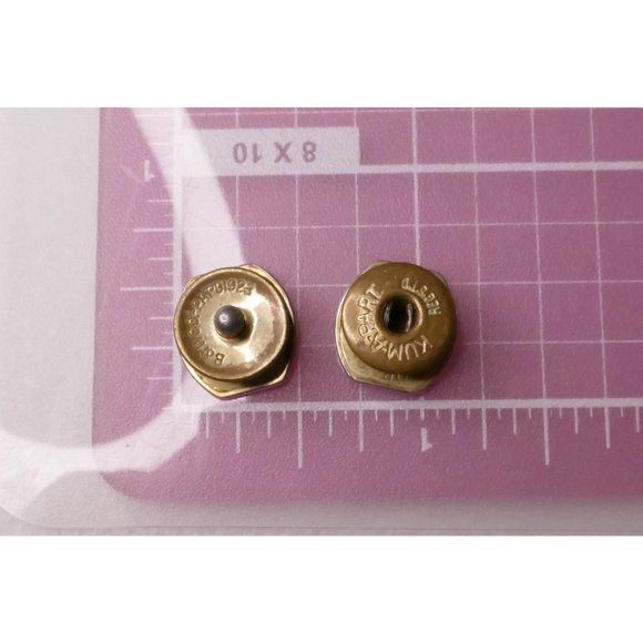 Art Deco Kum-A-Part Snap Link Cufflinks 10K Gold Tops Native American Design - Picture 4 of 8